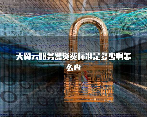 天翼云服务器资费标准是多少啊怎么查