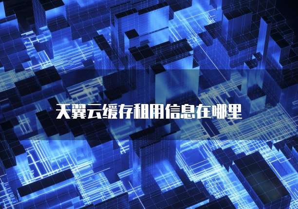 天翼云缓存租用信息在哪里