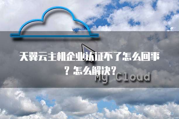 天翼云主机企业认证不了怎么回事？怎么解决？