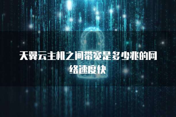 天翼云主机之间带宽是多少兆的网络速度快