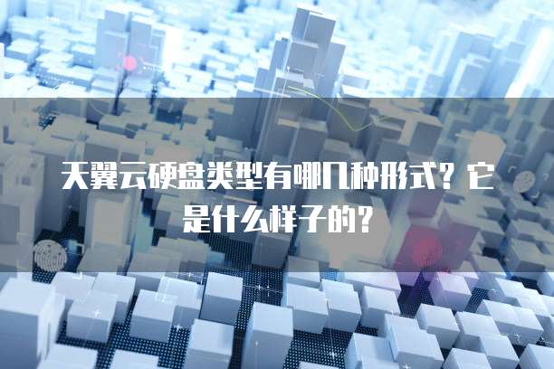 天翼云硬盘类型有哪几种形式?它是什么样子的?