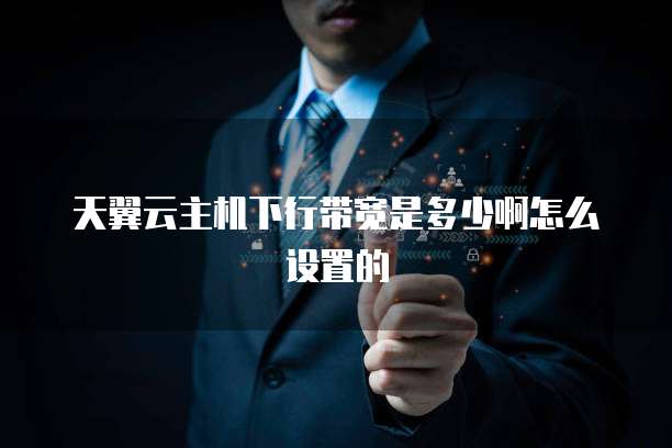 天翼云主机下行带宽是多少啊怎么设置的