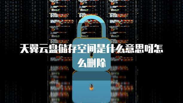 天翼云盘储存空间是什么意思呀怎么删除