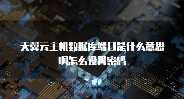 天翼云主机数据库端口是什么意思啊怎么设置密码