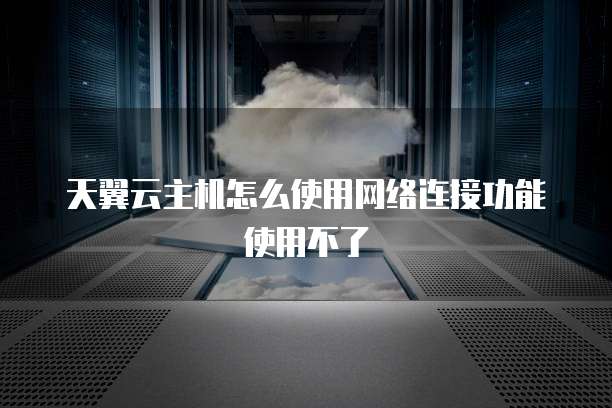 天翼云主机怎么使用网络连接功能使用不了