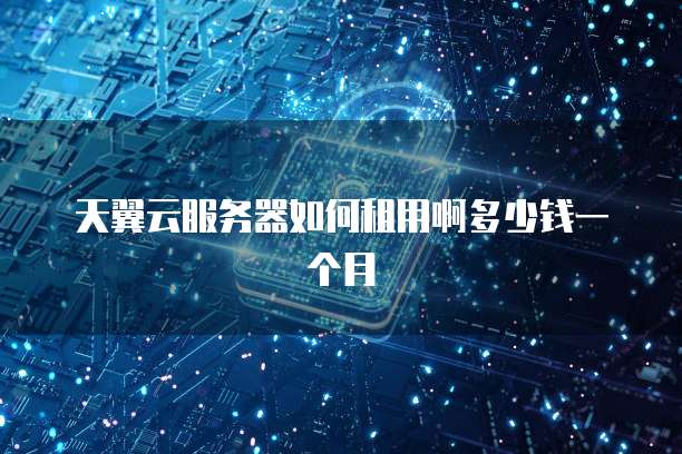 天翼云服务器如何租用啊多少钱一个月
