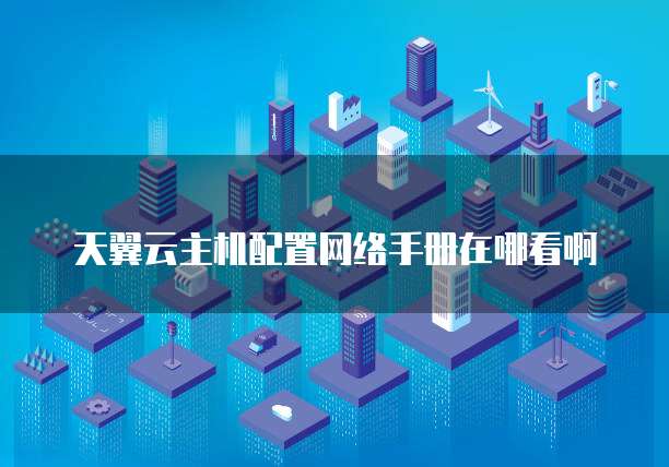 天翼云主机配置网络手册在哪看啊