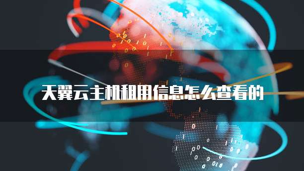 天翼云主机租用信息怎么查看的