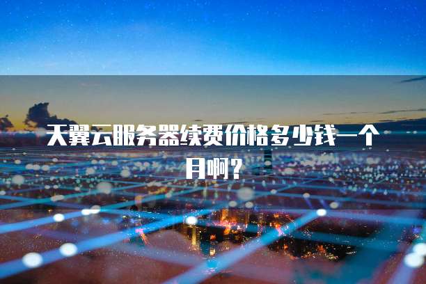 天翼云服务器续费价格多少钱一个月啊?