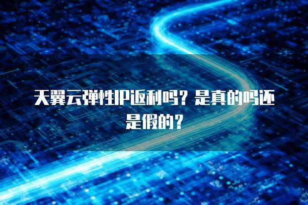 天翼云弹性IP返利吗?是真的吗还是假的?