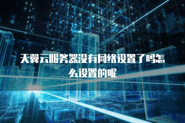 天翼云服务器没有网络设置了吗怎么设置的呢