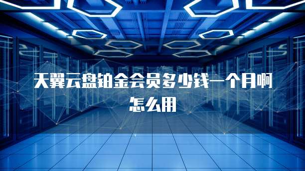 天翼云盘铂金会员多少钱一个月啊怎么用