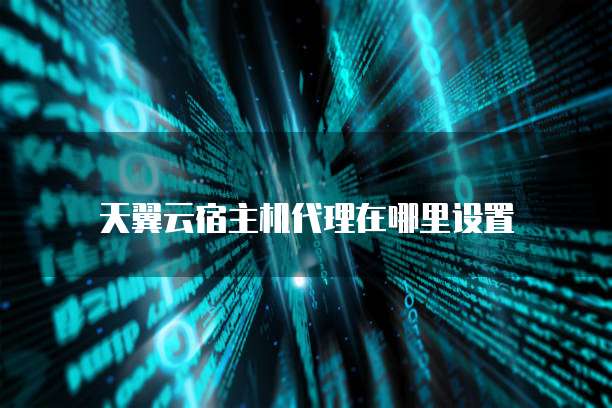 天翼云宿主机代理在哪里设置