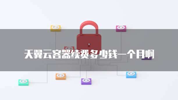 天翼云容器续费多少钱一个月啊