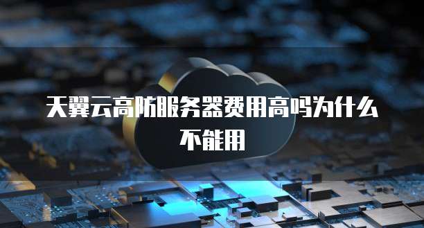 天翼云高防服务器费用高吗为什么不能用