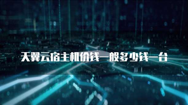 天翼云宿主机价钱一般多少钱一台