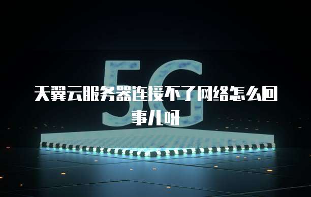 天翼云服务器连接不了网络怎么回事儿呀