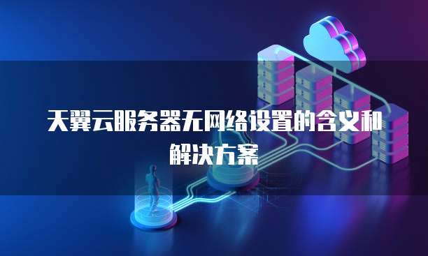 天翼云服务器无网络设置的含义和解决方案
