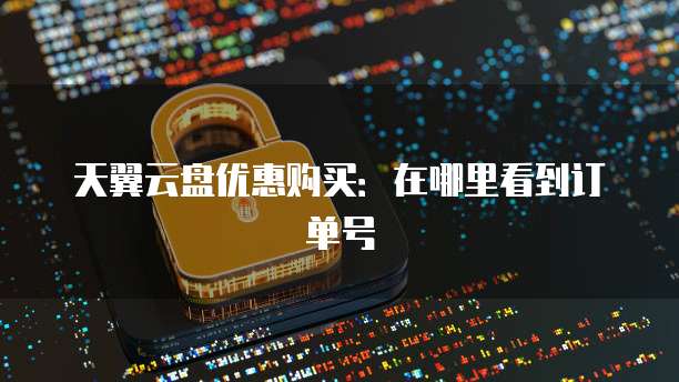 天翼云盘优惠购买:在哪里看到订单号