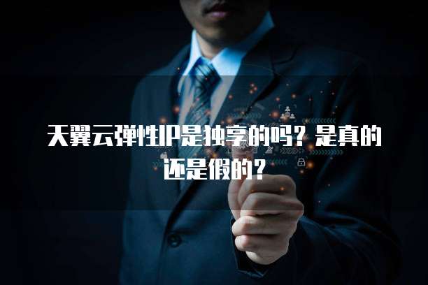 天翼云弹性IP是独享的吗?是真的还是假的?