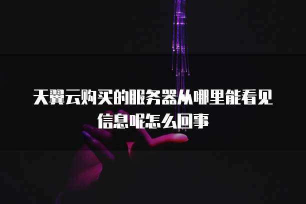 天翼云购买的服务器从哪里能看见信息呢怎么回事