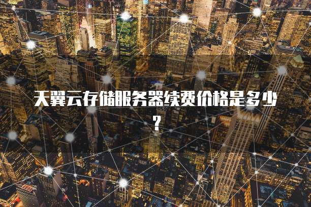 天翼云存储服务器续费价格是多少？