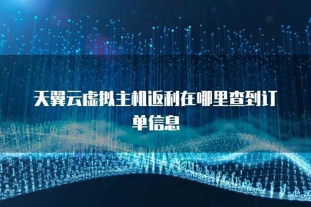 天翼云虚拟主机返利在哪里查到订单信息
