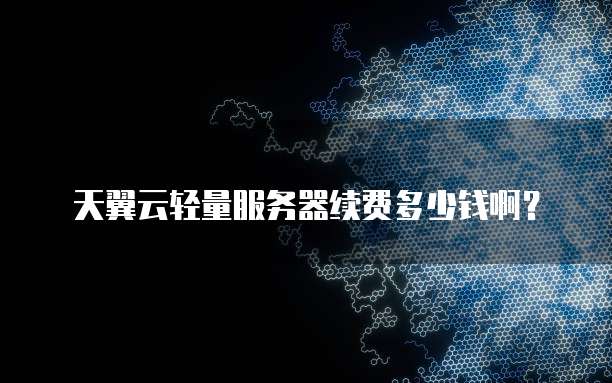 天翼云轻量服务器续费多少钱啊?