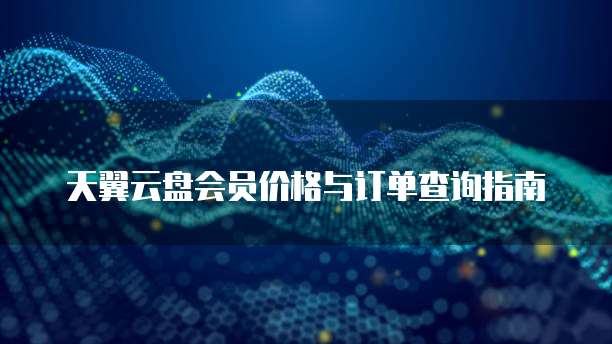 天翼云盘会员价格与订单查询指南