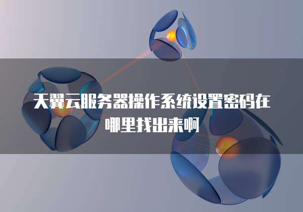 天翼云服务器操作系统设置密码在哪里找出来啊