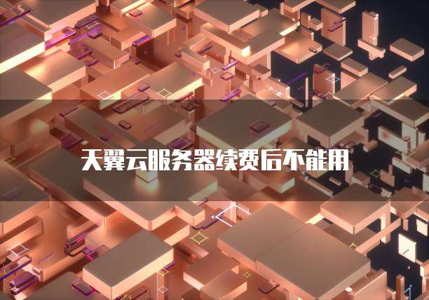 天翼云服务器续费后不能用