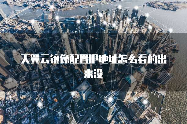天翼云镜像配置IP地址怎么看的出来没