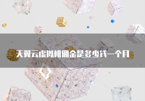 天翼云虚拟机佣金是多少钱一个月