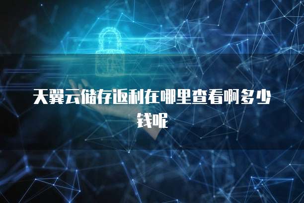 天翼云储存返利在哪里查看啊多少钱呢