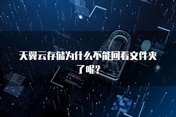 天翼云存储为什么不能回看文件夹了呢?