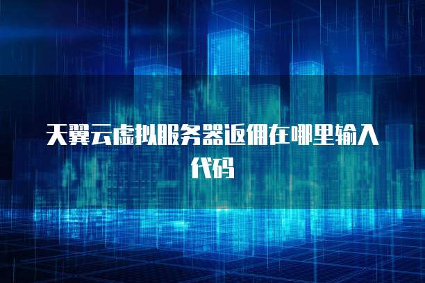 天翼云虚拟服务器返佣在哪里输入代码