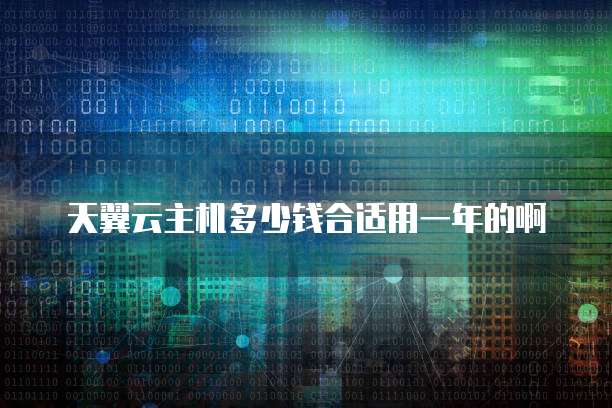天翼云主机多少钱合适用一年的啊