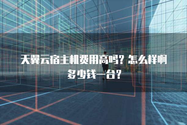 天翼云宿主机费用高吗?怎么样啊多少钱一台?
