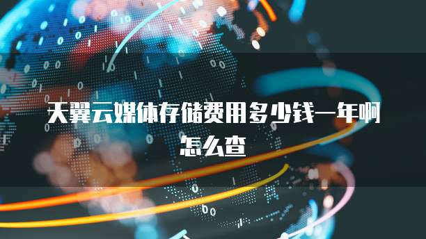天翼云媒体存储费用多少钱一年啊怎么查