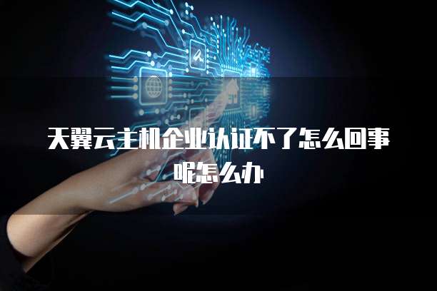 天翼云主机企业认证不了怎么回事呢怎么办