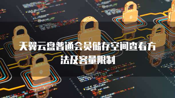 天翼云盘普通会员储存空间查看方法及容量限制
