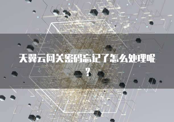 天翼云网关密码忘记了怎么处理呢?
