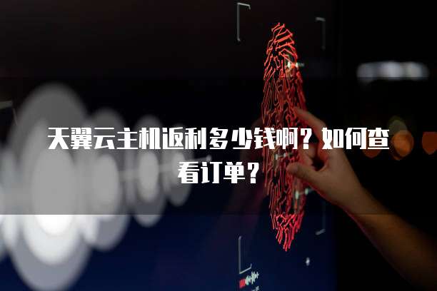 天翼云主机返利多少钱啊?如何查看订单?