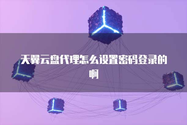 天翼云盘代理怎么设置密码登录的啊