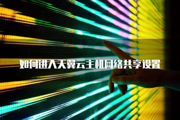 如何进入天翼云主机网络共享设置