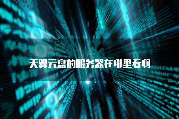 天翼云盘的服务器在哪里看啊