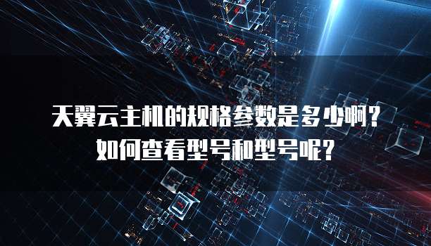 天翼云主机的规格参数是多少啊?如何查看型号和型号呢?