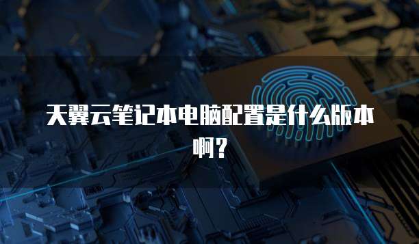 天翼云笔记本电脑配置是什么版本啊?