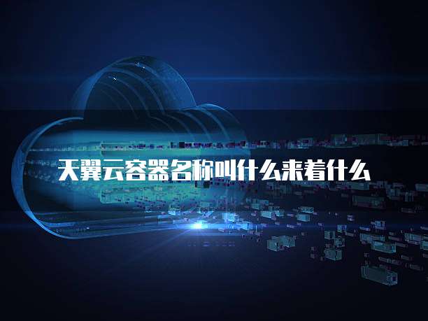天翼云容器名称叫什么来着什么