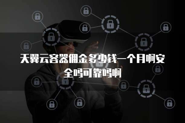 天翼云容器佣金多少钱一个月啊安全吗可靠吗啊